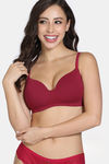 Zivame Padded Non Wired 3/4Th Coverage T-Shirt Bra - Beet Red — thumbnail 2